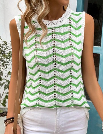 Maiou SHEIN, verde/alb