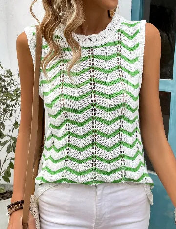 Maiou SHEIN, verde/alb