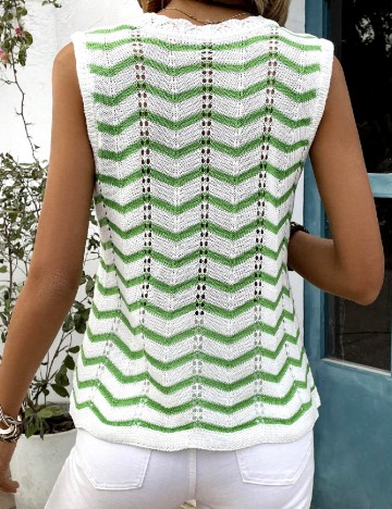 Maiou SHEIN, verde/alb