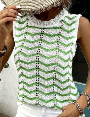 Maiou SHEIN, verde/alb