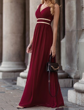 Rochie lunga Ever-Pretty, visiniu