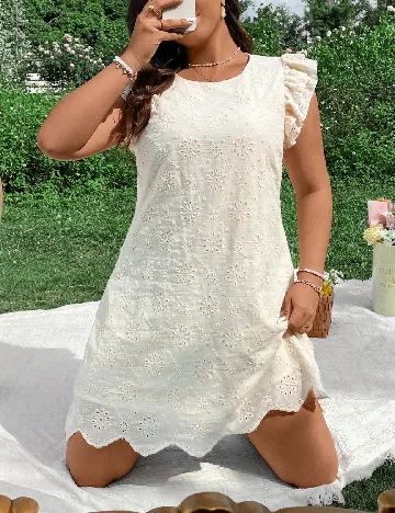 Rochie scurta SHEIN CURVE, crem