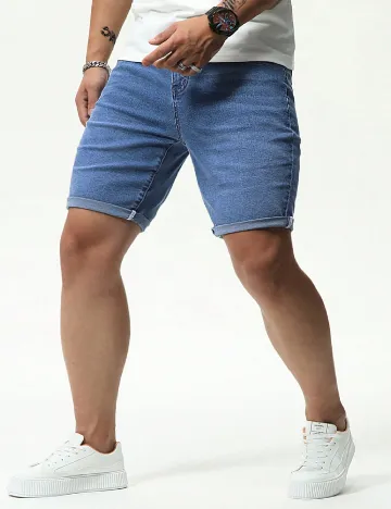 Pantaloni scurti SHEIN Plus Size Men, albastru