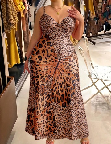 Rochie lunga SHEIN CURVE, maro
