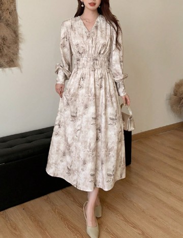 Rochie medie Dazy, crem