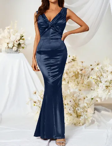 Rochie lunga MUXXN, bleumarin Albastru