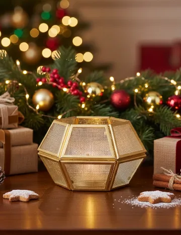 Suport lumanare, auriu Galben