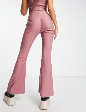 Pantaloni COLLUSION, roz pudra