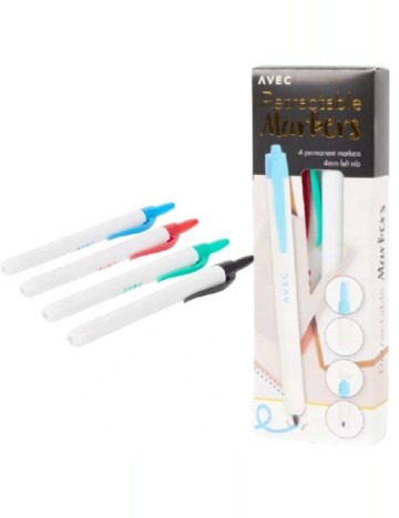 Set markere 4 bucati AVEC, mix culori