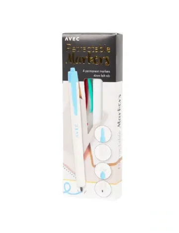 Set markere 4 bucati AVEC, mix culori