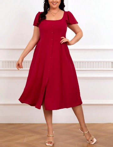 Rochie medie SHEIN CURVE, rosu