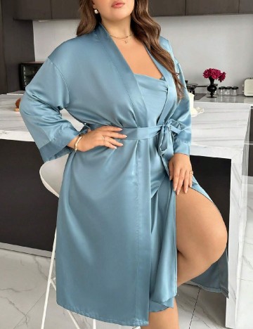 Pijama SHEIN CURVE, albastru