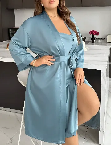 Pijama SHEIN CURVE, albastru