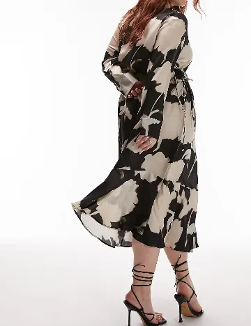 Rochie medie Top Shop Plus Size, negru/crem