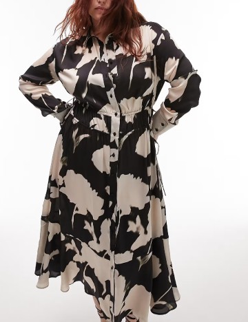 Rochie medie Top Shop Plus Size, negru/crem