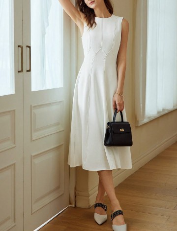 Rochie medie MOTF, alb