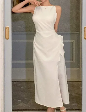 Rochie lunga Dazy, alb