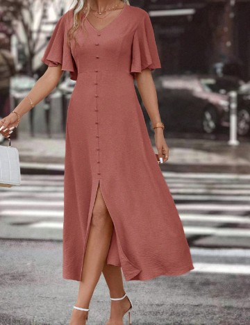 Rochie lunga SHEIN, roz pudra