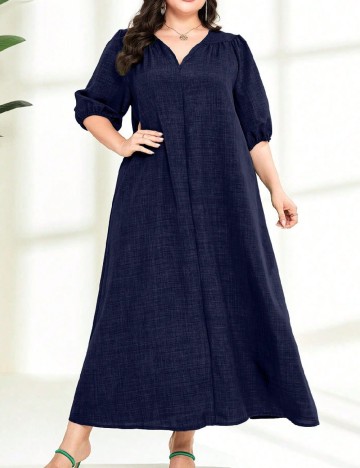 Rochie lunga SHEIN CURVE, bleumarin