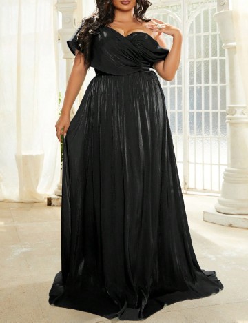 Rochie lunga Miss Ord Plus Size, negru