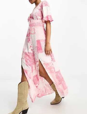 Rochie lunga Miss Selfridge, roz