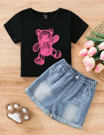 Compleu Shein Kids, mix culori Negru