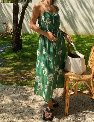 Rochie lunga Dazy, verde Verde