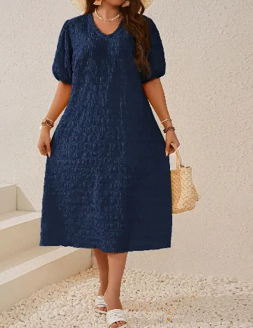 Rochie medie Emery Rose Curve, bleumarin Albastru