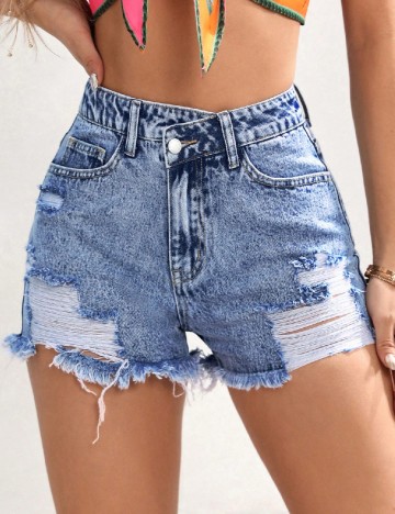 Pantaloni scurti SHEIN, albastru