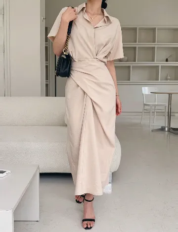Rochie lunga Dazy, crem