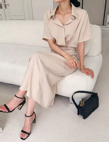 Rochie lunga Dazy, crem