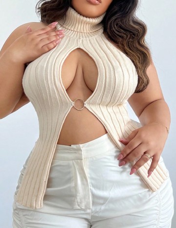 Top SHEIN CURVE, crem
