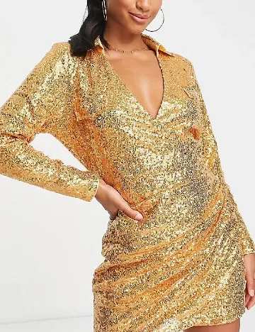 Rochie scurta IN THE STYLE, auriu