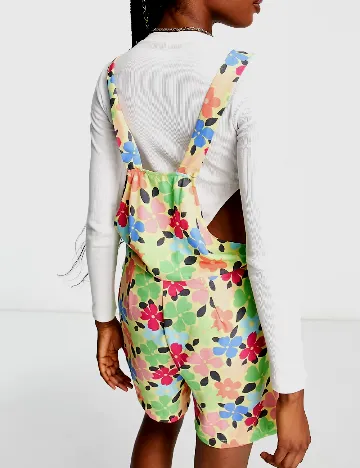 Salopeta Pieces, floral print Floral print