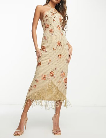 Rochie medie ASOS, bej