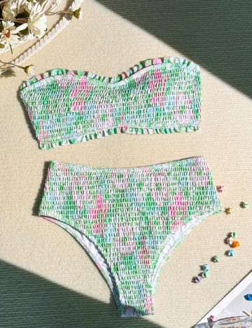 Costum de baie SHEIN, floral print