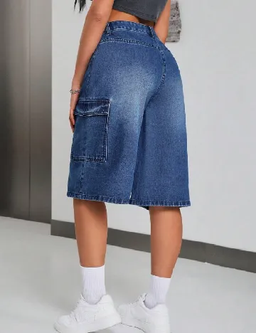 Pantaloni scurti SHEIN, albastru denim