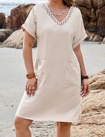 Rochie scurta Emery Rose Curve, crem Crem