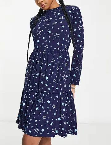Rochie scurta Pieces, bleumarin Albastru