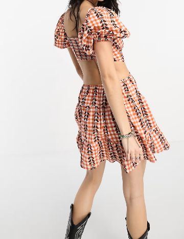 Rochie scurta Reclaimed Vintage, portocaliu