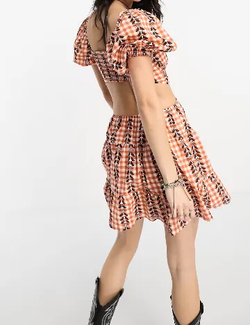 Rochie scurta Reclaimed Vintage, portocaliu