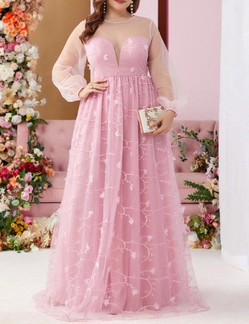 Rochie lunga SHEIN CURVE, roz