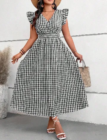 Rochie lunga SHEIN CURVE, alb/negru