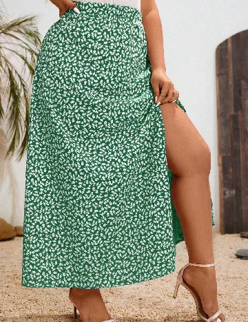 Fusta SHEIN CURVE, verde Verde