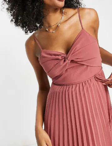 Rochie medie ASOS, roz pudra inchis