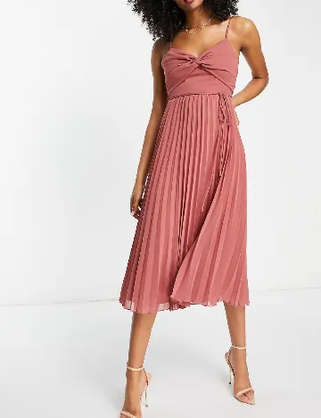 Rochie medie ASOS, roz pudra inchis