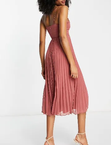 Rochie medie ASOS, roz pudra inchis