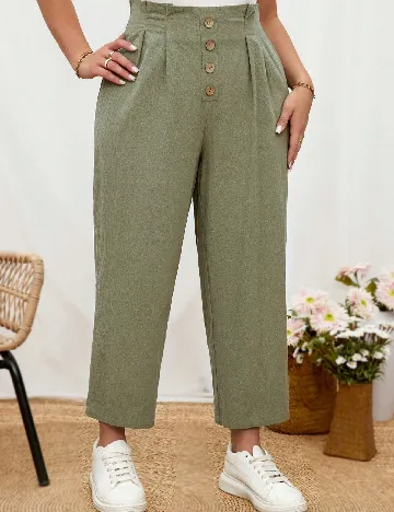 Pantaloni SHEIN CURVE, verde Verde