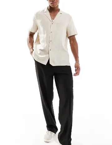 Camasa Asos Plus Size Men, bej Crem