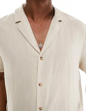 Camasa Asos Plus Size Men, bej Crem